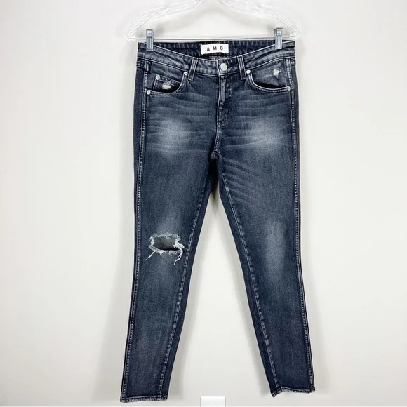 AMO Stix Vixen Destroy Distressed Gray Jeans Revolve Size 28 - Picture 2 of 8